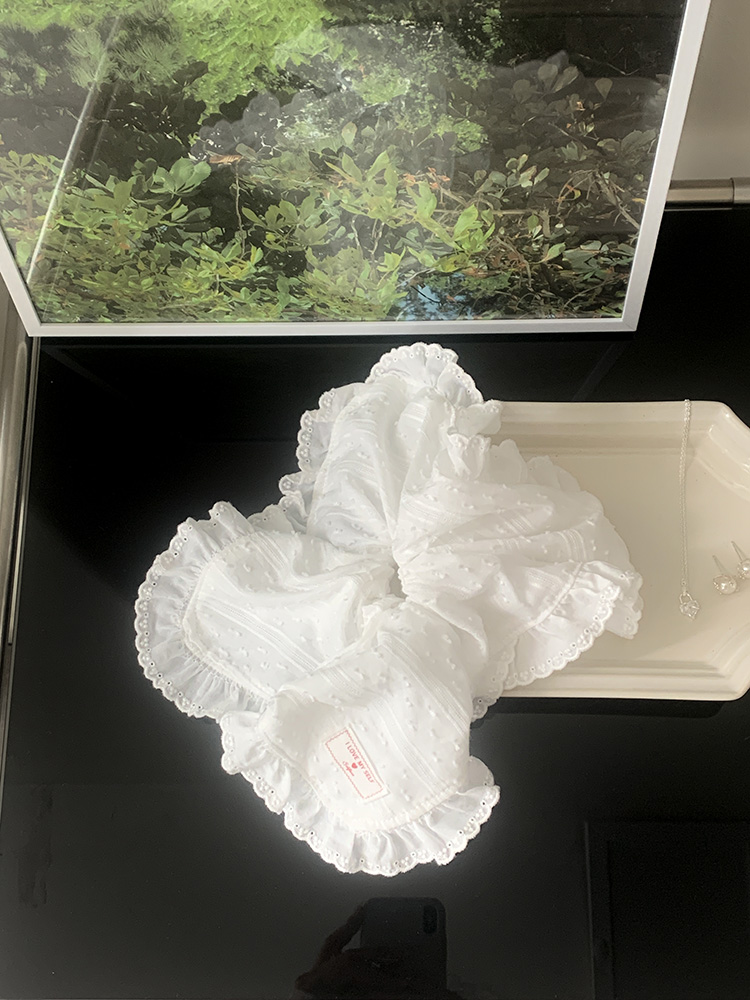 [자체제작] 페어링 반다나 스크런치 - 스퀘어 사각 레이스 헤어스크런치 빅사이즈 곱창밴드 이미지 7