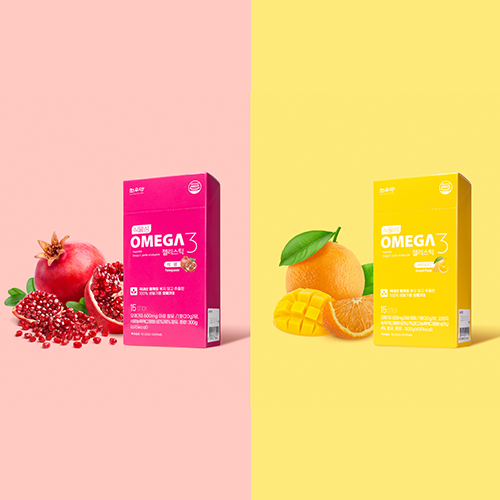 생들기름 오메가3 젤리스틱 2가지 맛(오렌지&망고, 석류)