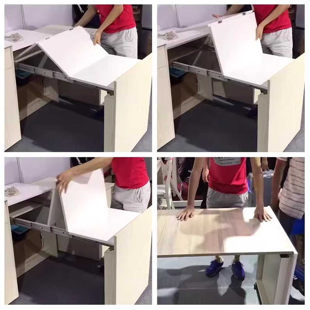 테이블 슬라이드 레일 히든 트랙 서랍 교체 부품 350mm 총1270mm - 상세 이미지 5