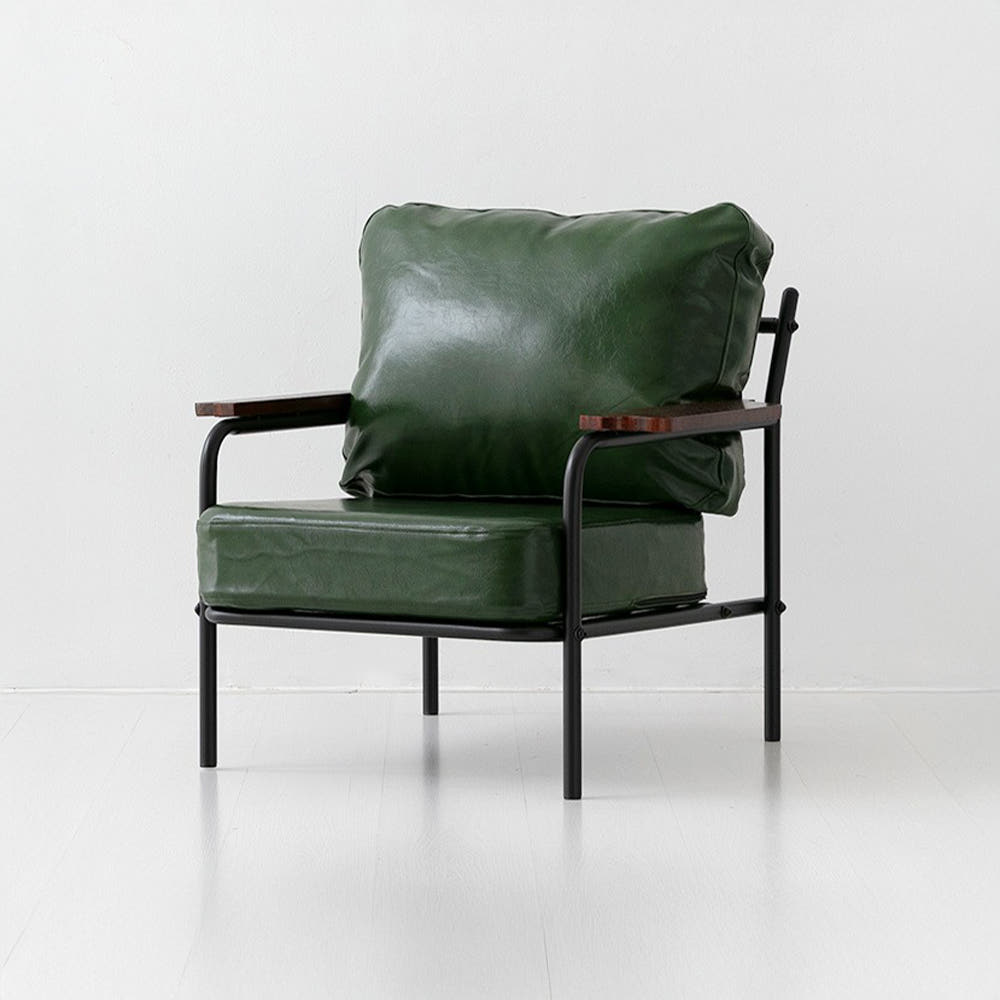 DELU 1인소파 1665 스툴미포함, 다크그린 6710.8704, 1인용