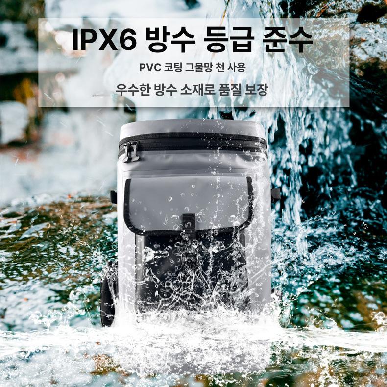 방수 낚시가방 30L 대용량 PVC 배낭 캠핑 아웃도어 백팩 화이트 - 상세 이미지 2