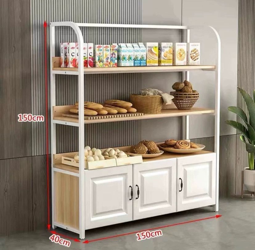 빵 과자 진열대 카페 베이커리 선반 디저트 80x40x150 화이트 - 상세 이미지 3