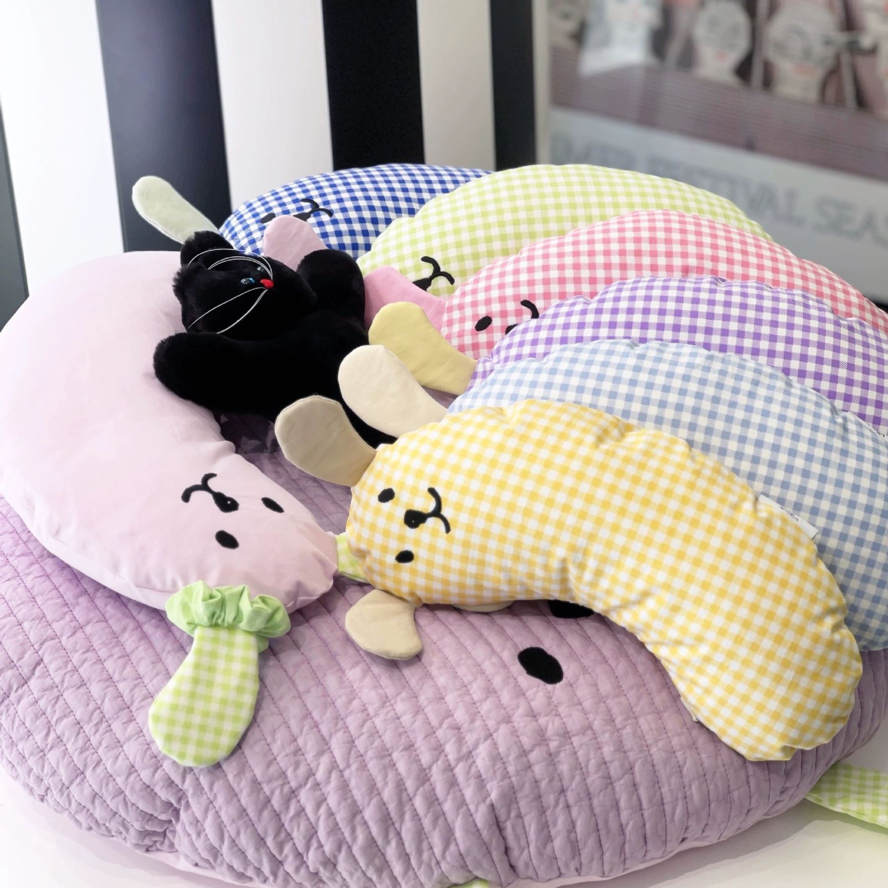 강아지베게쿠션 고양이 개 수면 목 보호대 쿠션 사계절 애완동물용품 1.미백색 17x42cm - 상세 이미지 2