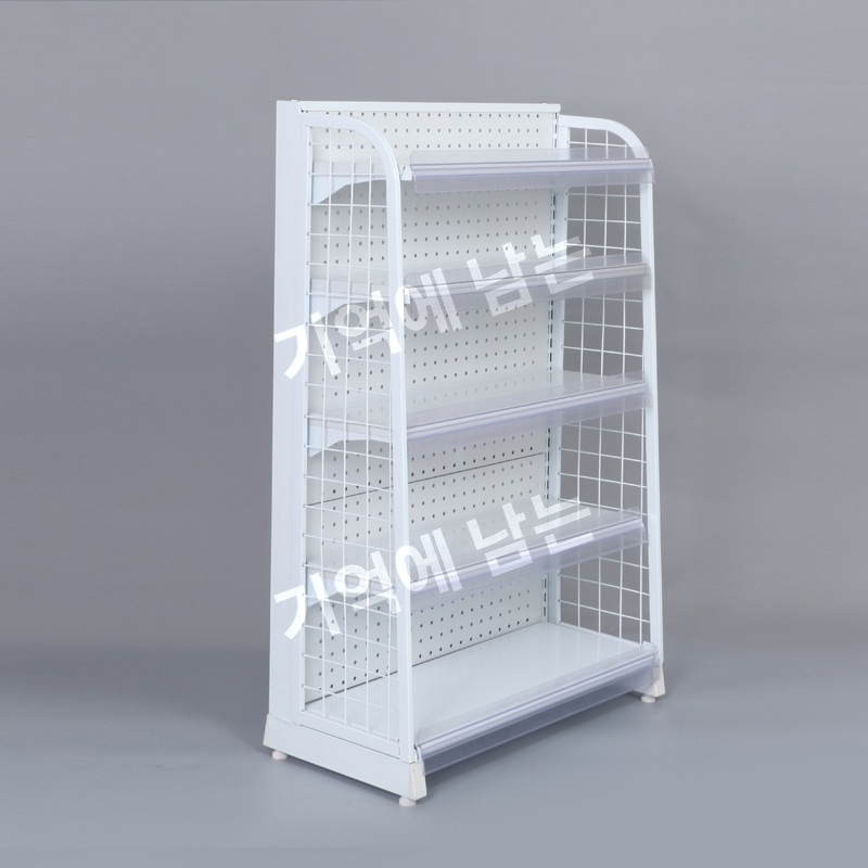편의점 진열선반 단면형 소형 매대 6단 철제 수납 선반식 디스플레이랙 흰색 60x30x80 5층 - 상세 이미지 2