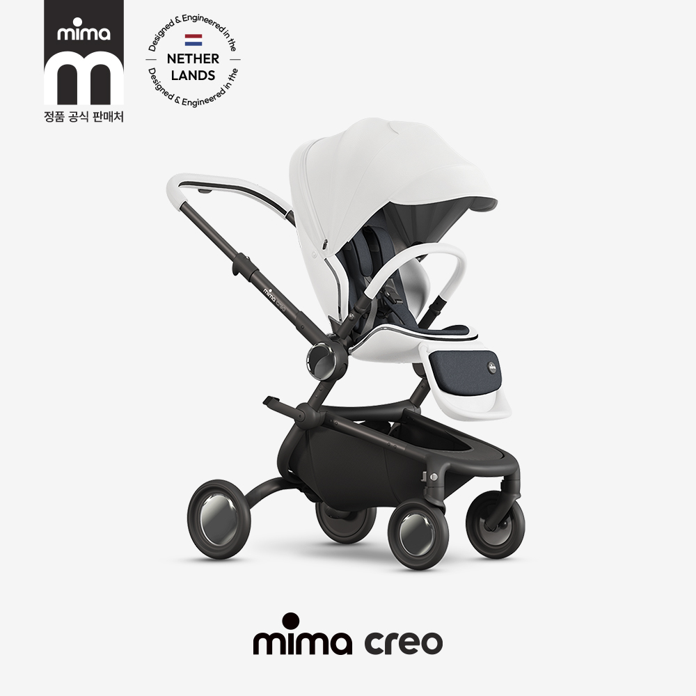 미마 크레오 충격완화 소재 시트 절충형 유모차 화이트