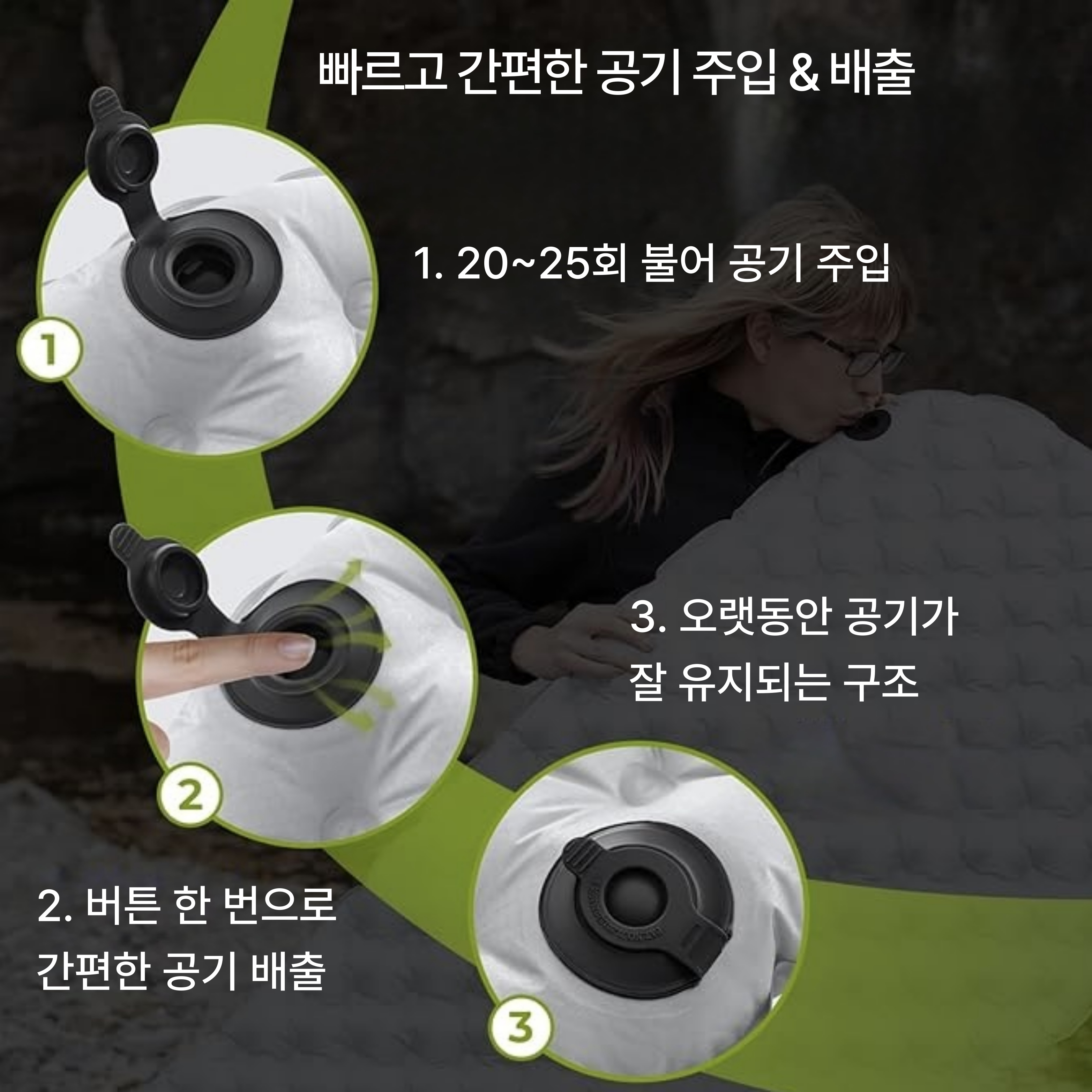 아테파 다용도 실버슬립 캠핑 패드 방수 에어매트 접이식 야외용 매트 AM2101 - 상세 이미지 4