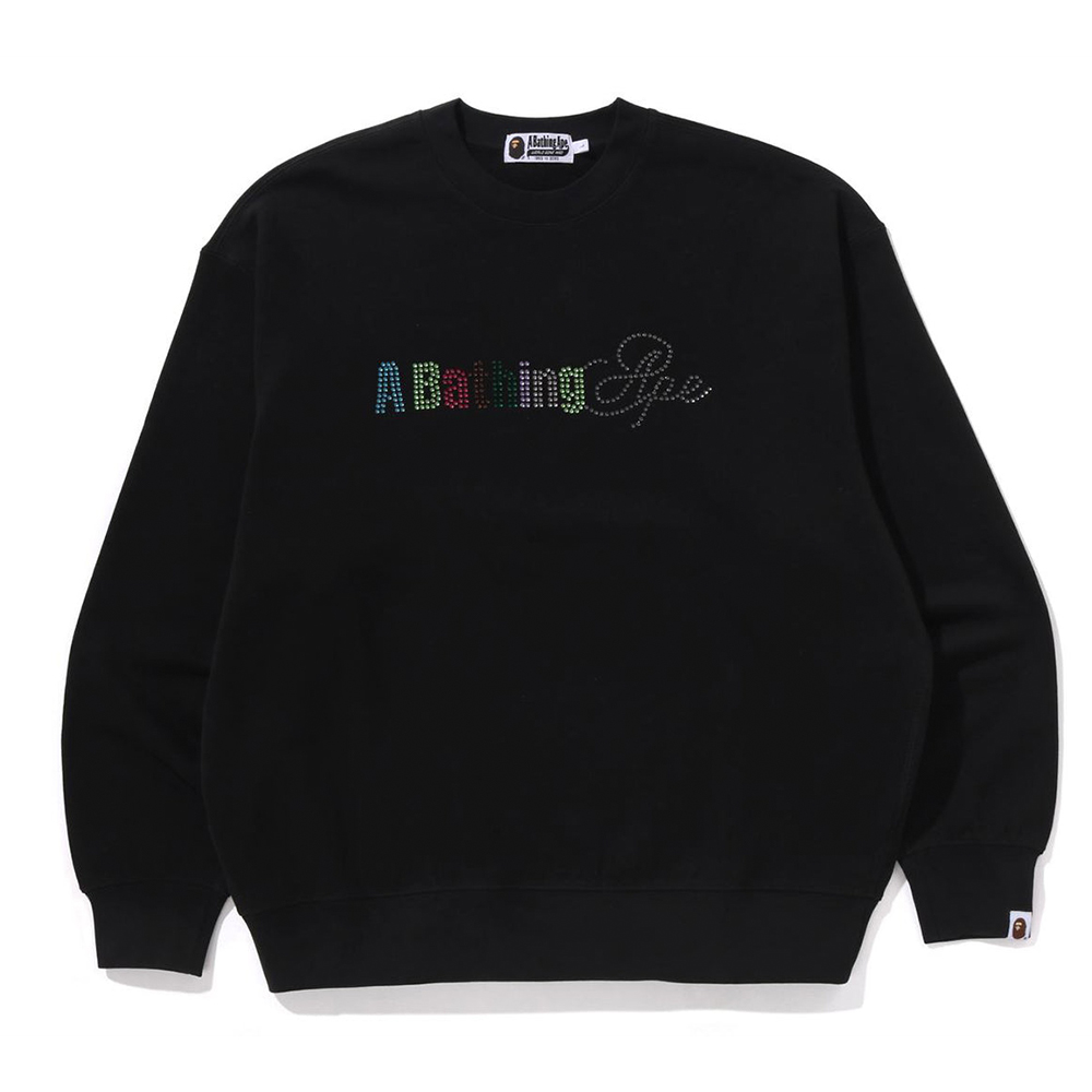 베이프 맨투맨 RHINESTONE LOGO RELAX FIT CREWNECK SWEATSHIRT 1L30-113-309 - 메인 이미지