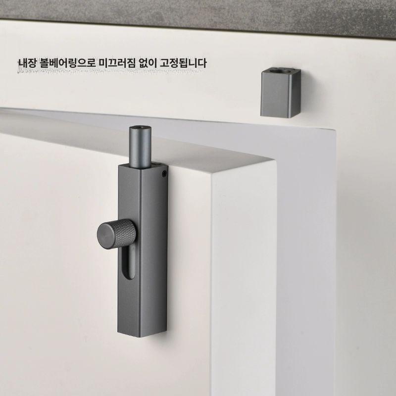 화장실 걸쇠 고급 잠금장치 오도시 문고리 골드 3인치 블랙 넓은형 열쇠 없음 - 상세 이미지 3