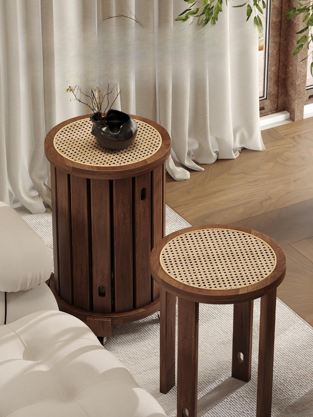 견고한 원목스툴 스태킹스툴 보조의자 원형스툴