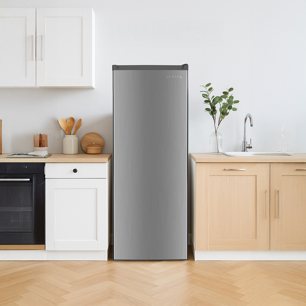 쿠잉 스탠드 냉동고 FR-S18 서랍형 소형 미니 가정용 원룸 음쓰 실버