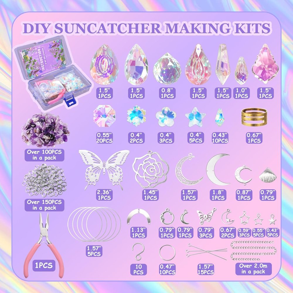 WASTROYAL DIY 선캐처 만들기 키트 400pcs 크리스탈 장식품 실내 인테리어 : 제이에이치상사8