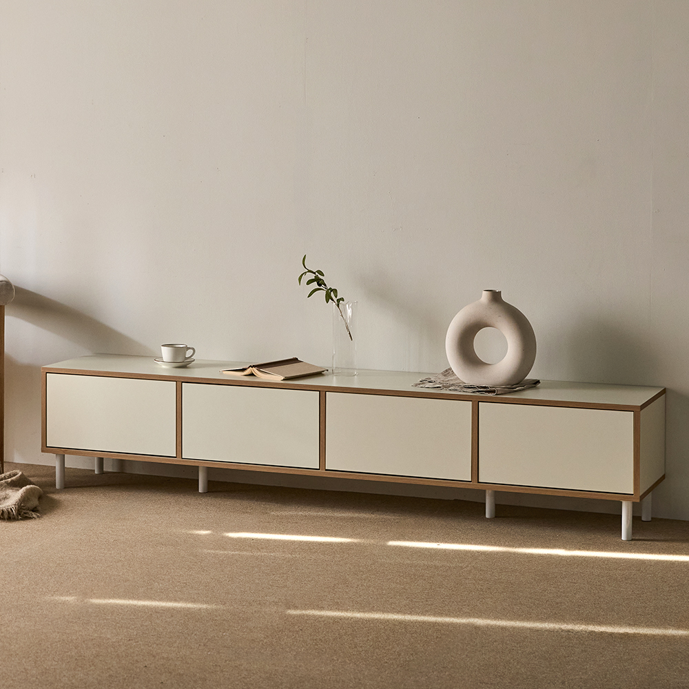 E0등급 보흐 낮은거실장 티비다이 2100x400x430mm, 오크