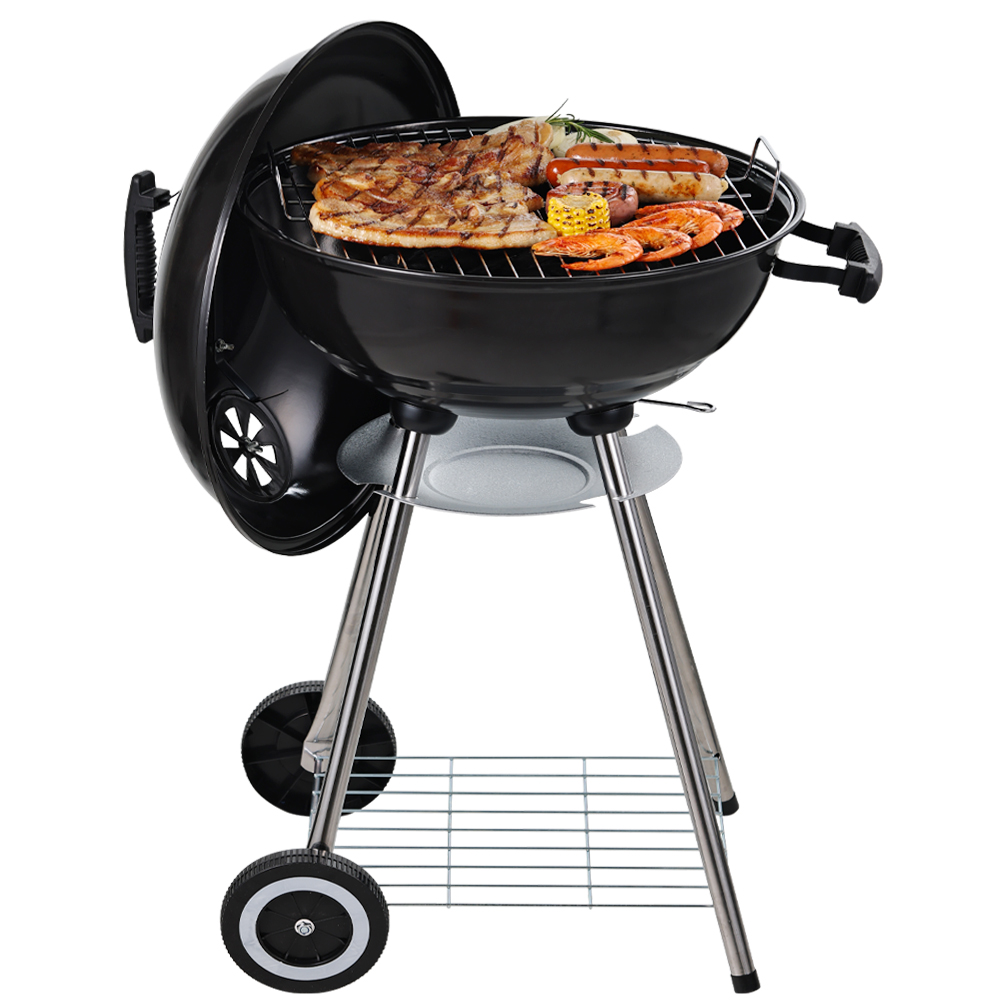 꾸버스 애플 47 바베큐그릴 훈제 직화 야외 캠핑 펜션 숯불 화로 BBQ 원형 법랑 화로대