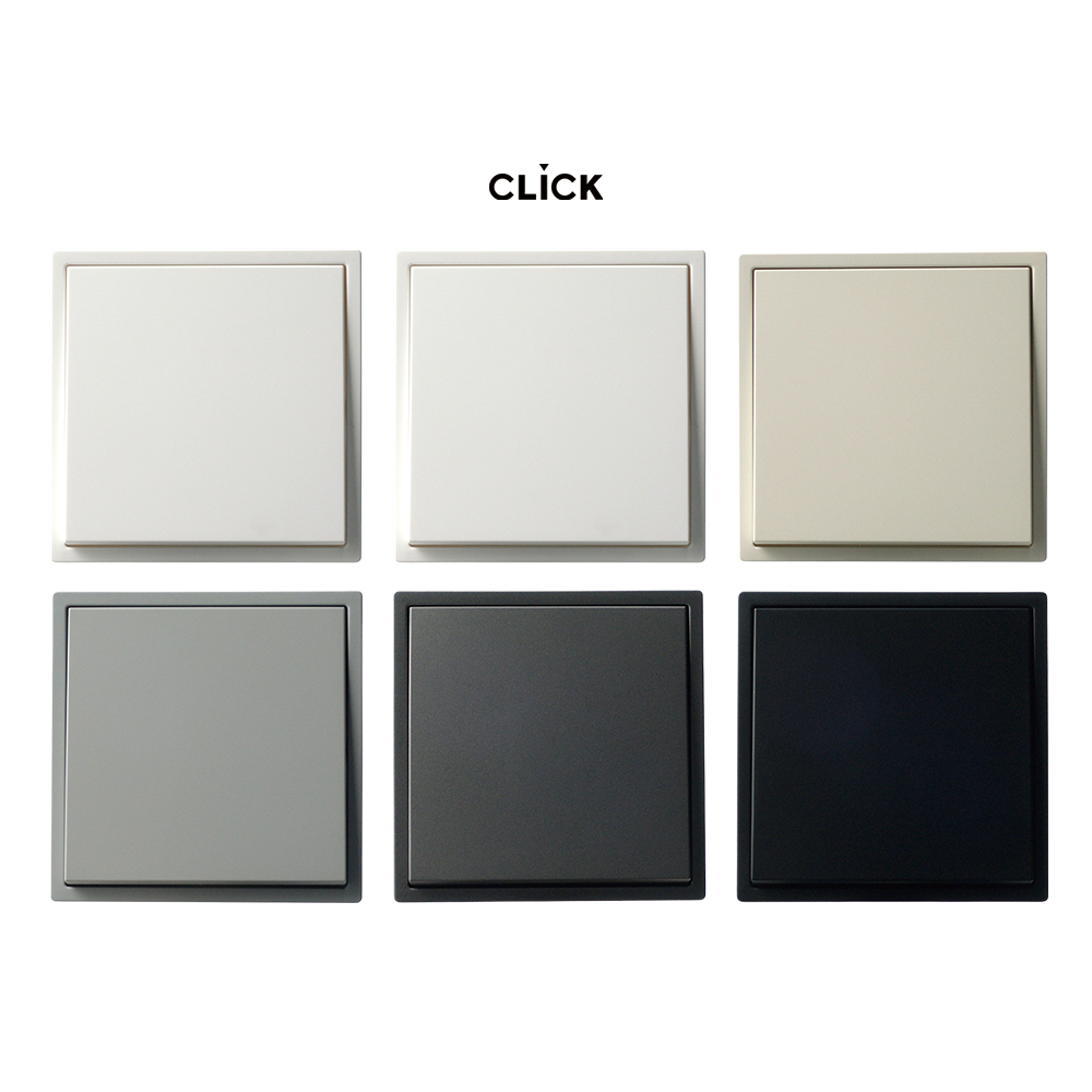 클릭 스위치 화이트 1구 플라스틱 박스 CLICK 유럽형 정사각 인테리어 매립 박스 클릭