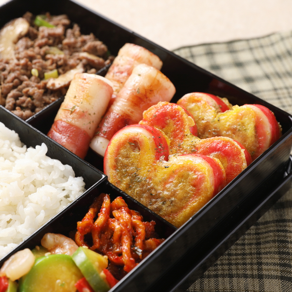 [푸딩팩토리] 하트랑땡! 하트육전 1kg (50g x 20ea) 맛살꼬치전 비쥬얼 도시락반찬 - 상세 이미지 5