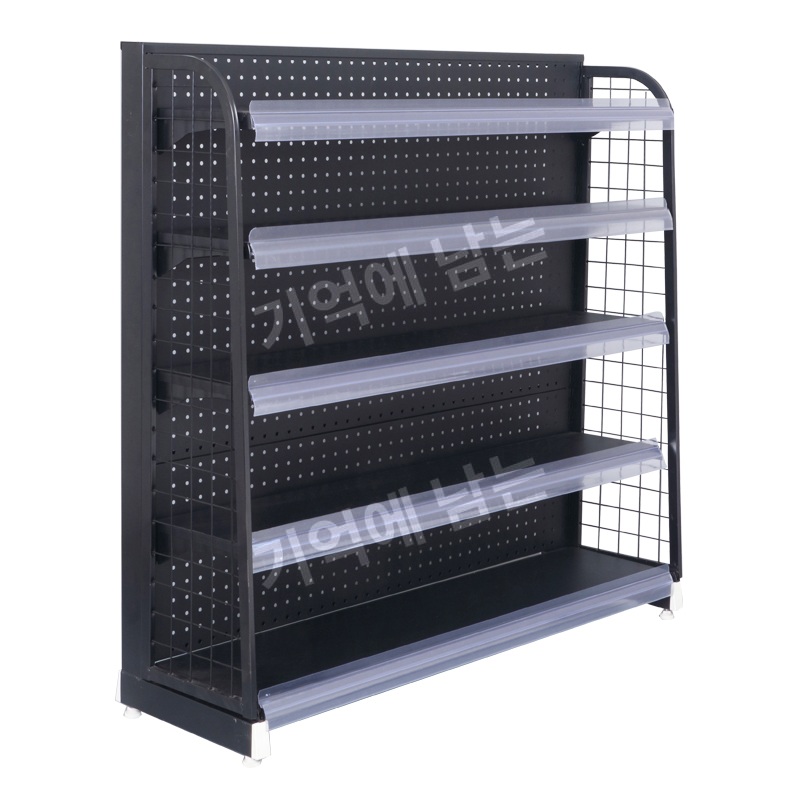 편의점 진열선반 단면형 소형 매대 6단 철제 수납 선반식 디스플레이랙 흰색 60x30x80 5층 - 상세 이미지 3