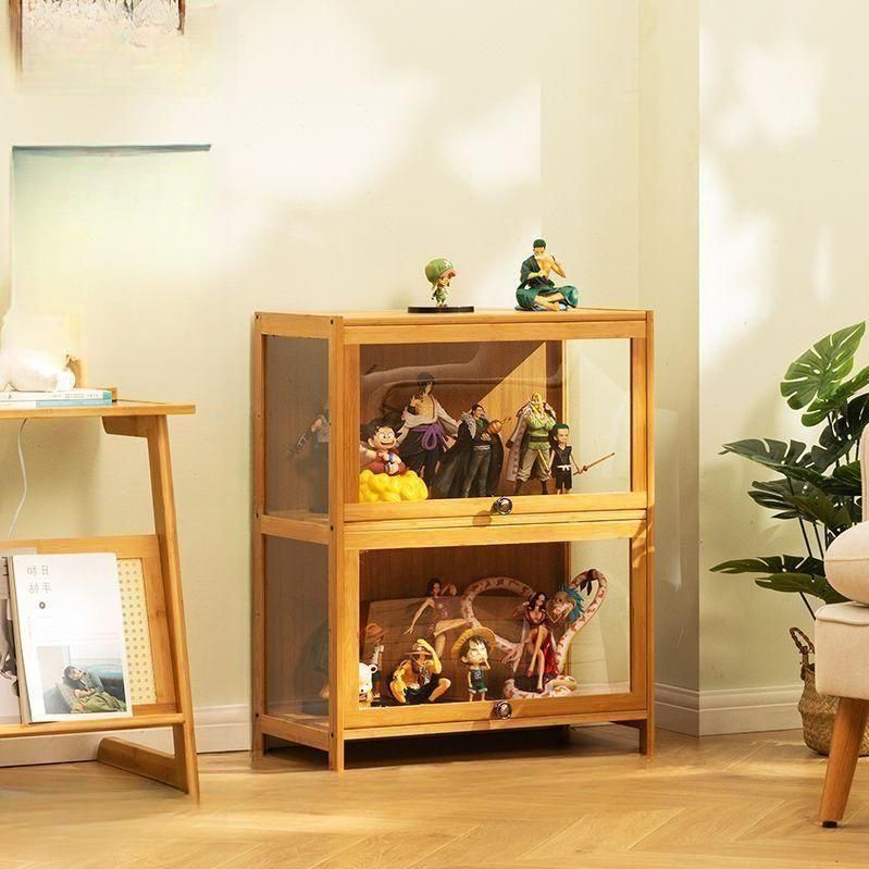 피규어장식장 소형 아크릴 진열장 미니피규어 디스플레이랙 브라운 1단 60cm
