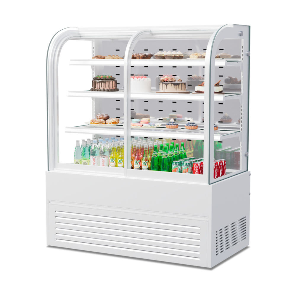 카페 4단 케이크쇼케이스 1200 곡사각 앞문형 제과쇼케이스냉장고 : 신일N위시웨이
