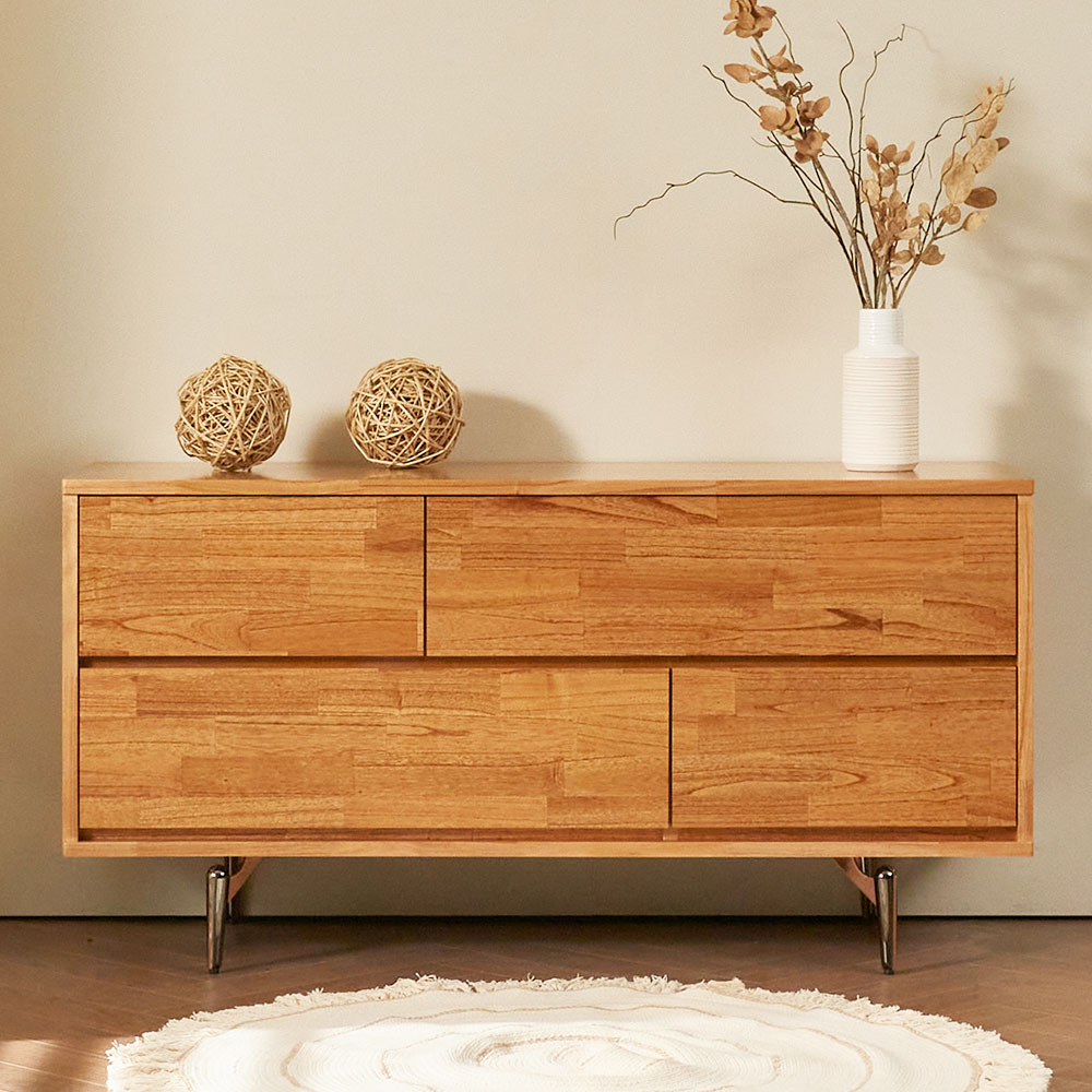 누리 북유럽 원목 거실장 수납 티비장 TV 다이 장식장