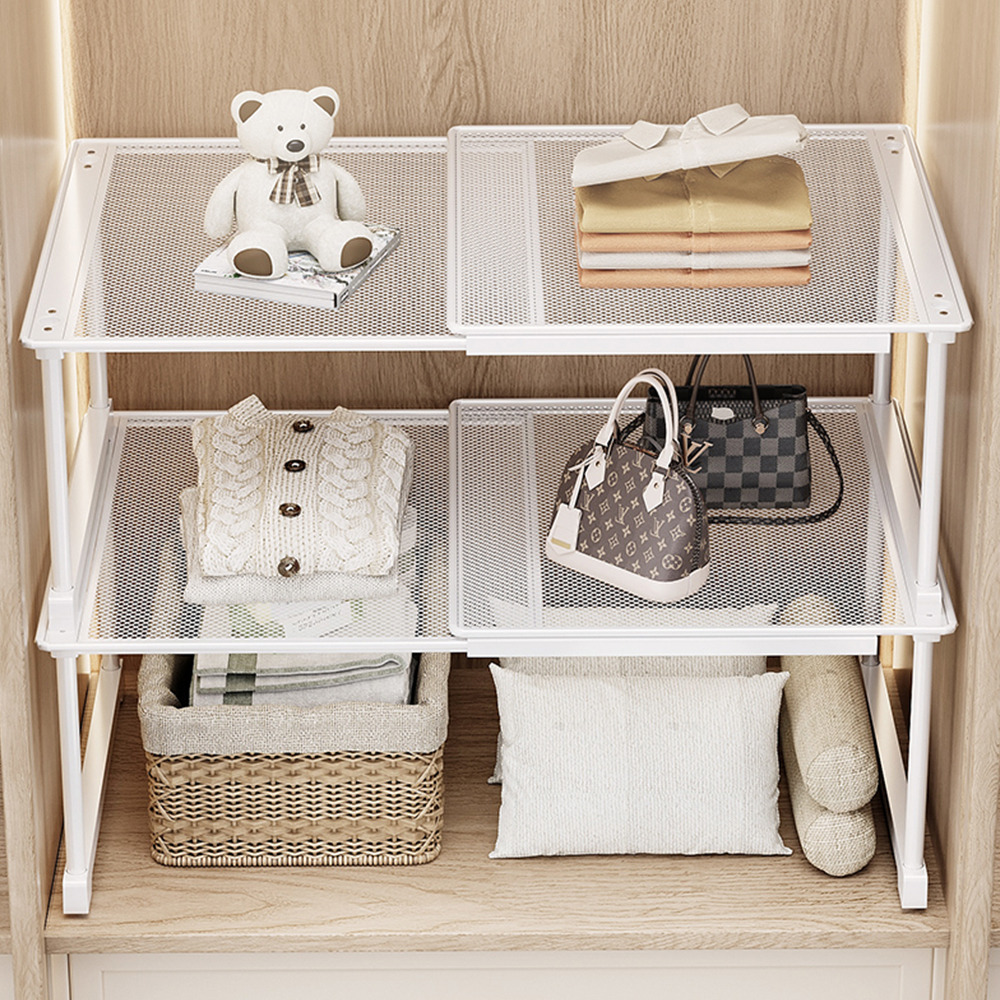 길이조절 옷정리함 옷정리트레이 옷장 드레스룸 정리함 리빙박스 좁은폭 낮은형 L