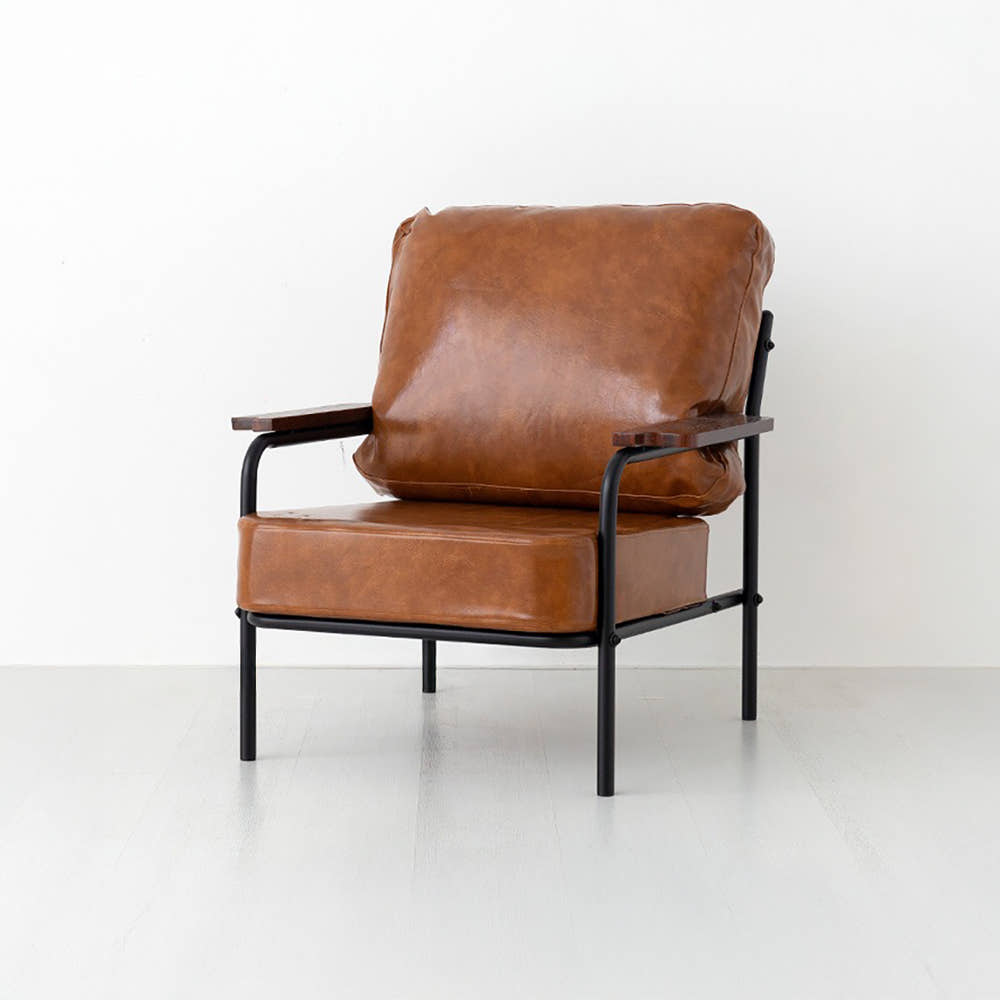 DELU 1인소파 1665 스툴미포함, 카멜 8318.8008, 1인용