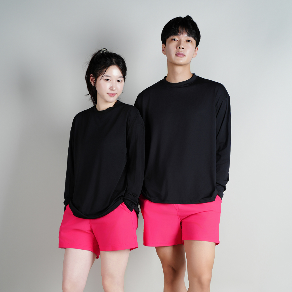 브리지스트 스윔팬츠 남자수영복반바지 여성보드숏 래쉬가드반바지 핫핑크, L - 상세 이미지 3