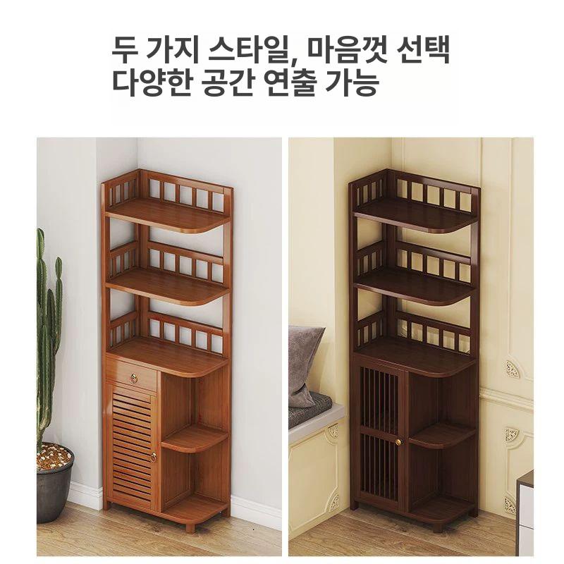 선반 코너수납장 모서리 삼각 거실 틈새 장식장 호두색 3층 1층 1.00x1.00km - 상세 이미지 3