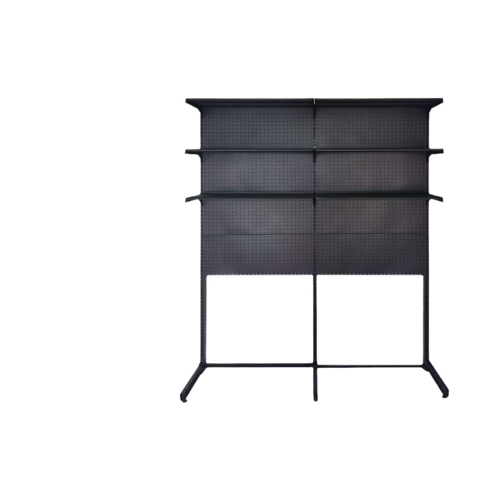 다층 강철 수납 다층선반 수납선반 철제선반 벽선반 다용도선반 시스템선반 3단선반 블랙 3층 75x35x190cm - 상세 이미지 4