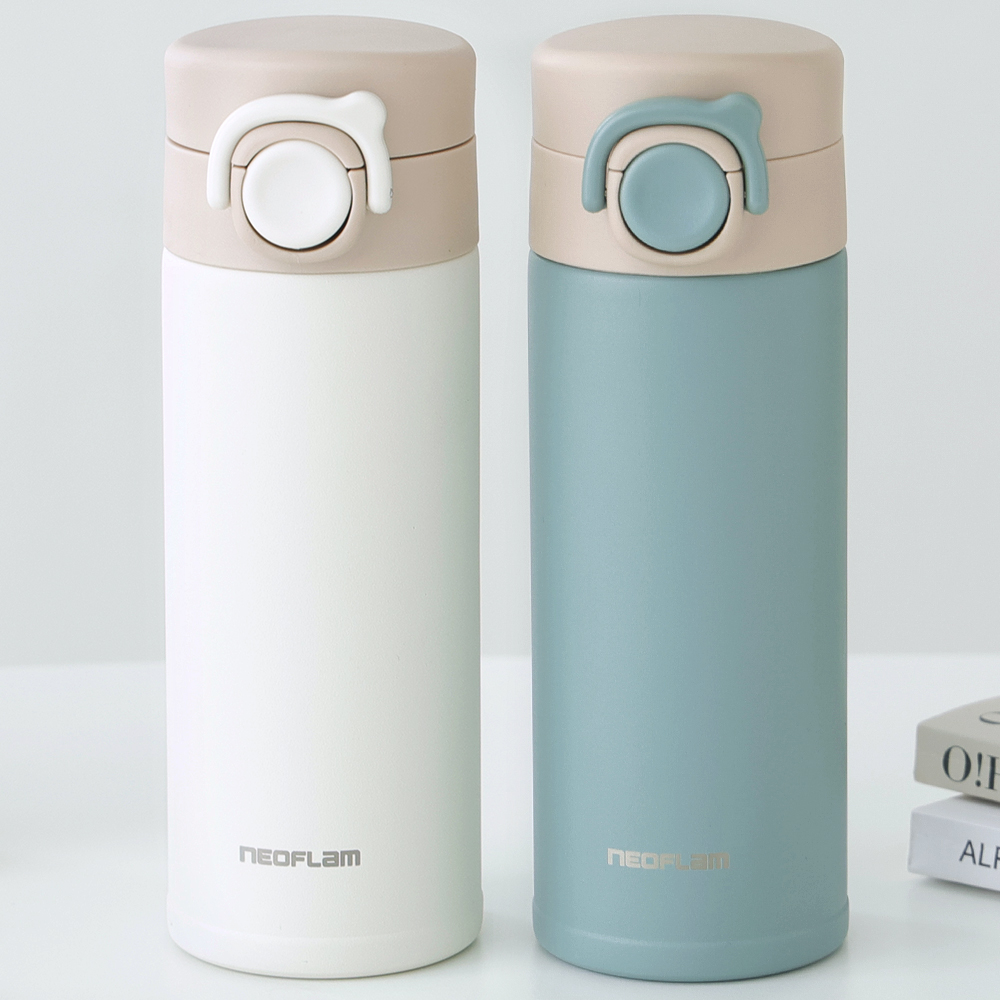 네오플램 보온병 보냉병 원터치 유치원 초등학생 어린이집 텀블러 350ml, 아이보리