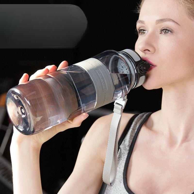 원터치 1리터보틀 등산 다이어트 웰데이 빨대 트라이탄 800ml 검정색 : 이지직구1