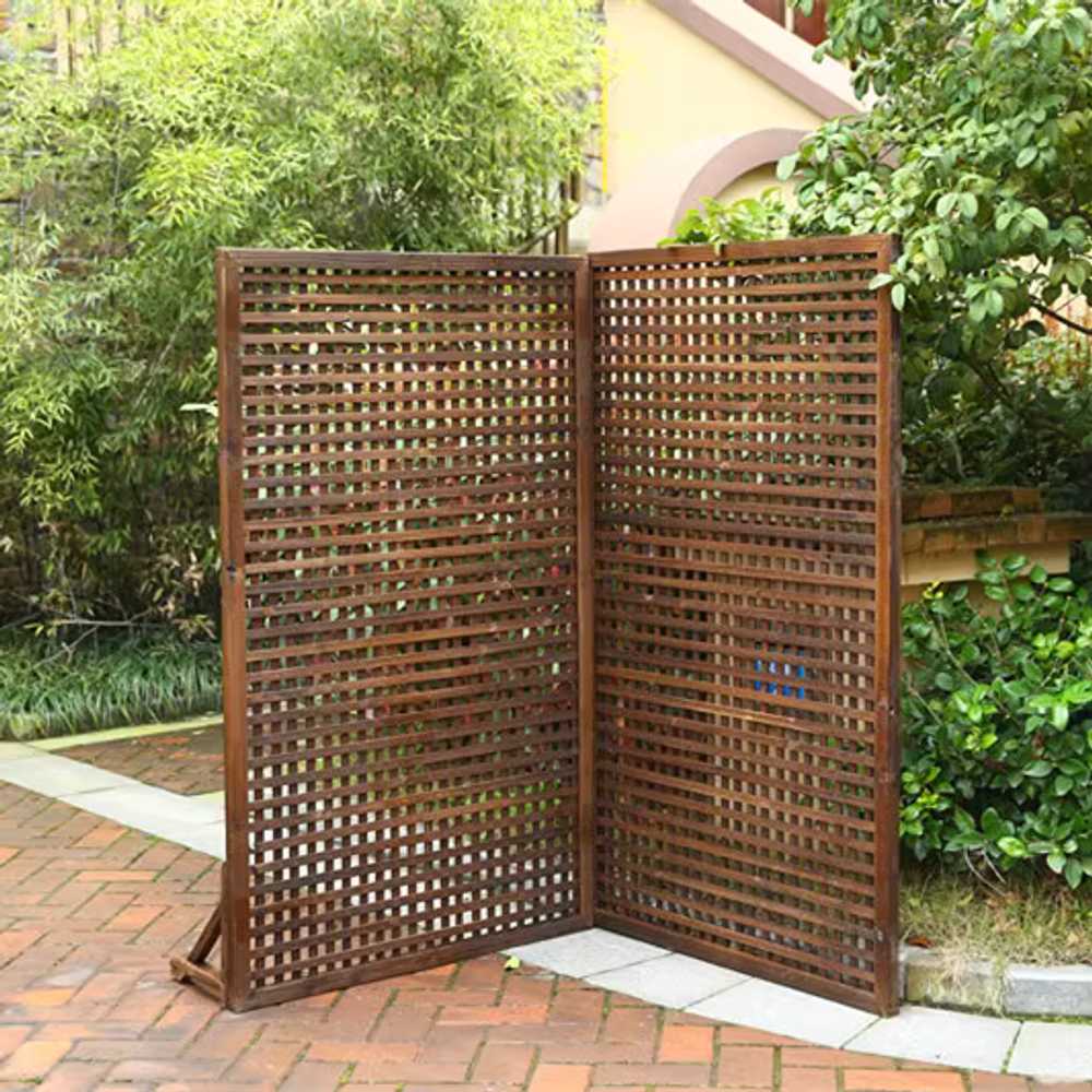 야외 파티션 울타리 원목 조경 간살 가림막 식당 휀스 90x200cm - 상세 이미지 3