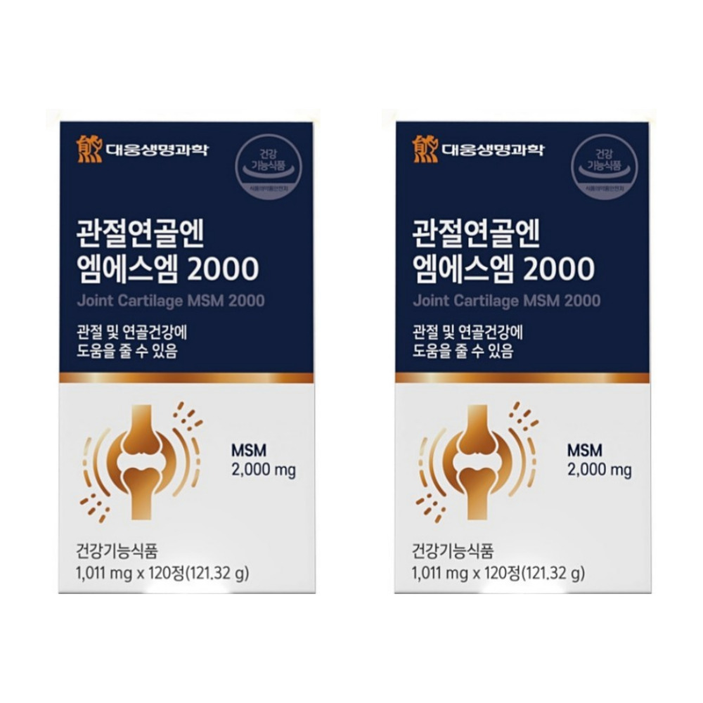 대웅 관절연골엔 엠에스엠 msn 관절 손가락 무릎 유황 튼튼 약2달 120정, 2개 - 상품 이미지