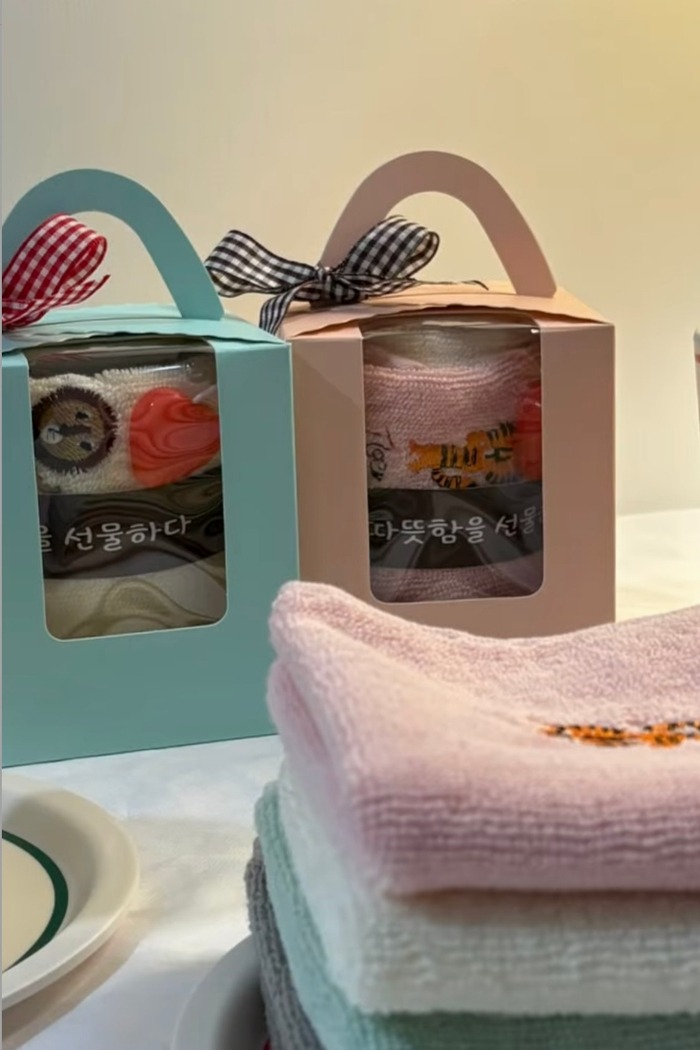 온기닮다 핸드타월 고리수건 롤케이크 포장 선물세트 답례품 - 상세 이미지 4