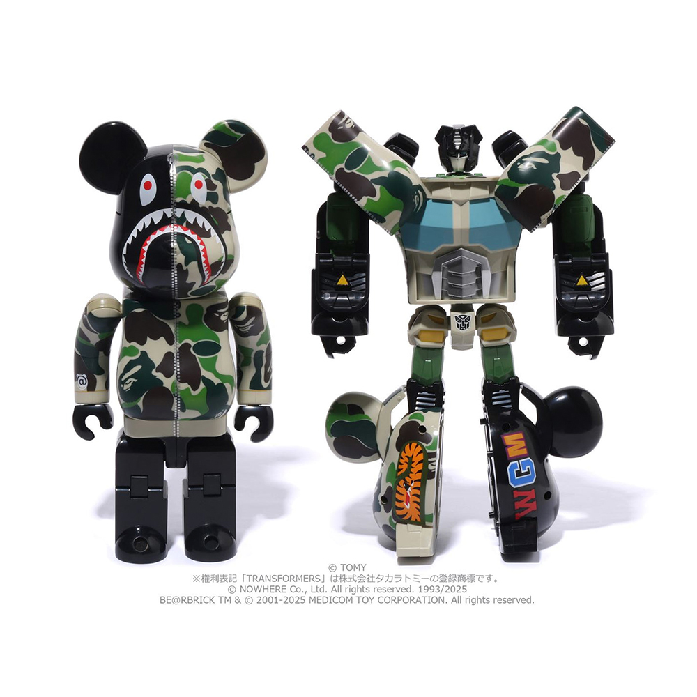 베이프 베어브릭 TRANSFORMERS X BEARBRICK ABC CAMO SHARK CONVOY 400% 1L23-185-901 - 상품 이미지
