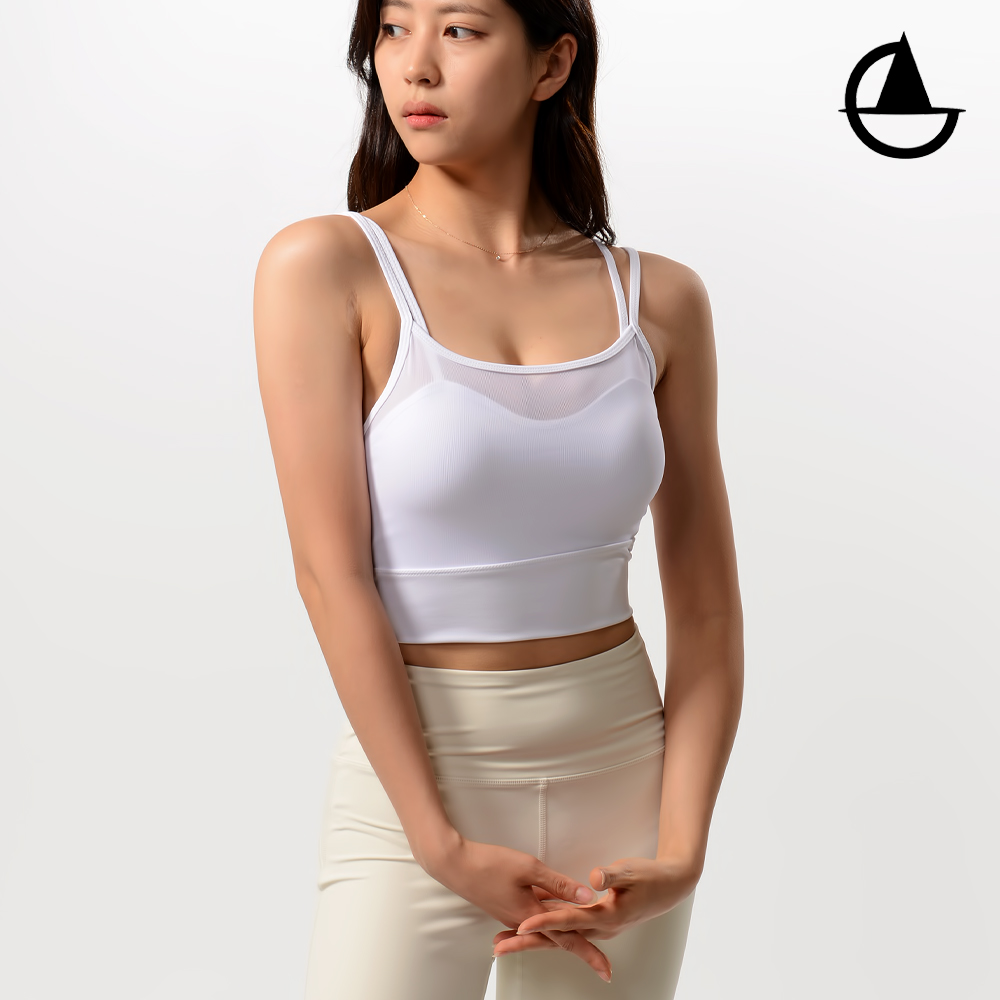 그리니치 요가복 브라탑 캡내장 망사 크롭탑 폴웨어 캡나시 - 상세 이미지 2