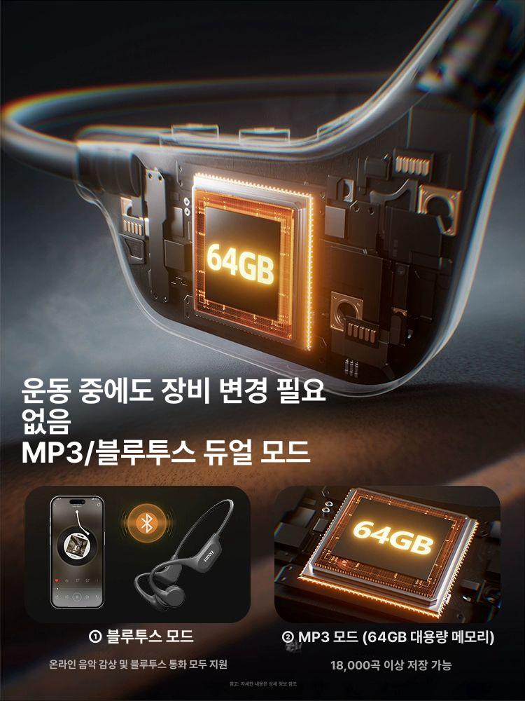 골전도 방수 블루투스 이어폰 골전도이어폰 방수이어폰 블루투스이어폰 무선이어폰 블랙 - 상세 이미지 5