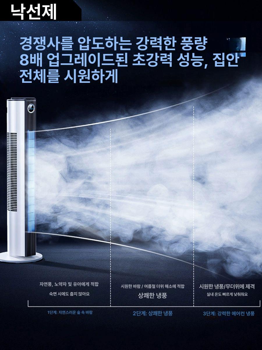 소형 이동식 미니 냉풍기 저소음 휴대용 여름용 에어쿨러 화이트 70cm - 상세 이미지 4