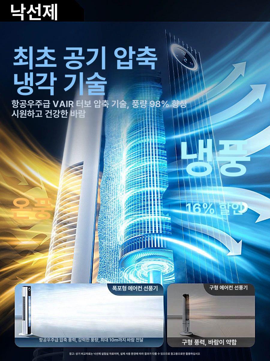 소형 이동식 미니 냉풍기 저소음 휴대용 여름용 에어쿨러 화이트 70cm - 상세 이미지 3