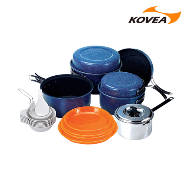 코베아 뉴 세라믹 코펠 세트 7-8인용 KECN9PC-03 캠핑 냄비 식기