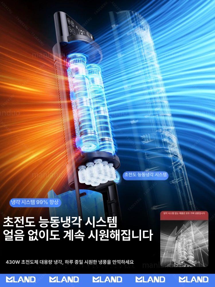 소형 이동식 저소음 미니 얼음 냉풍기 냉방기 블랙 - 상세 이미지 3
