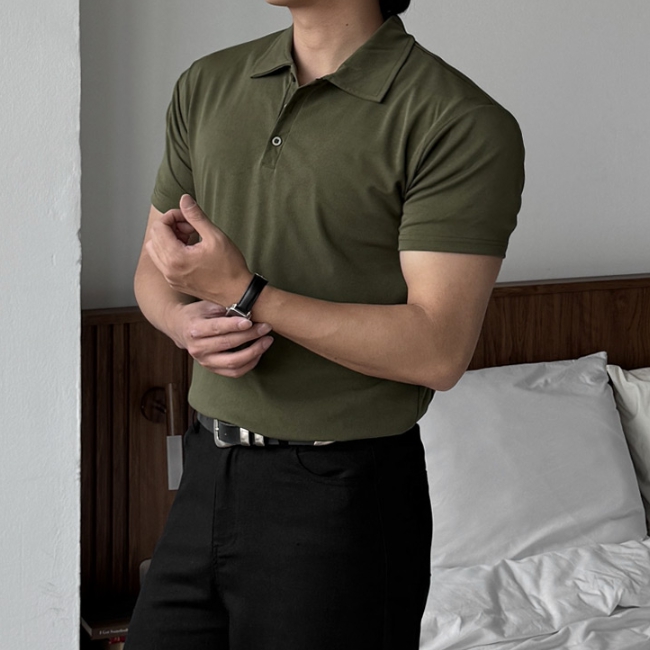 1+1 남자 에데 머슬핏 여름 고텐션 아이스 쿨링 2타입 라운드 카라 반... 착용 후기 | 사이즈/핏 총정리 - 대표 이미지