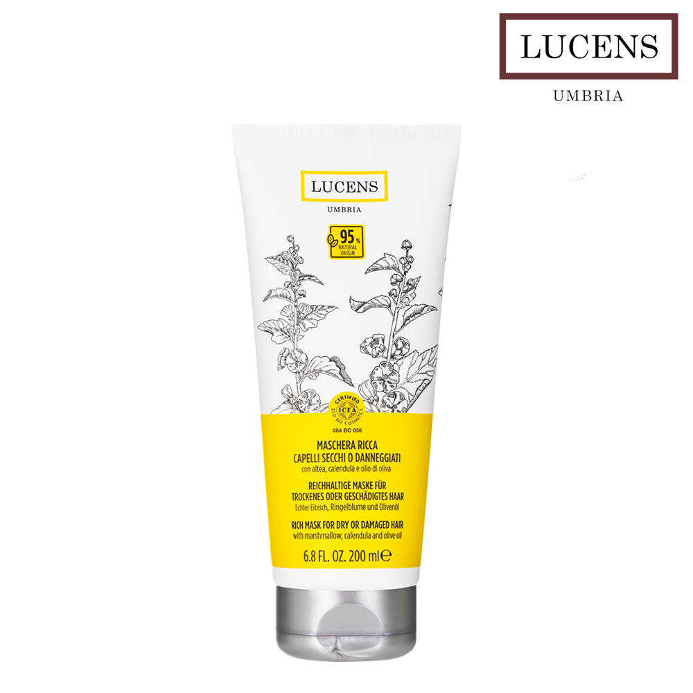 이태리 루센스 데미지리치 건조 손상 모발 헤어팩 200ml 천연 유기농 비건 - 상품 이미지