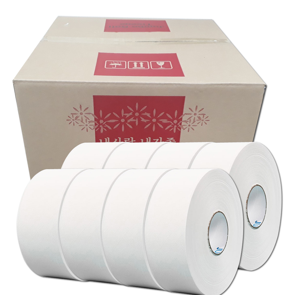 점보롤 화장지 2겹 230M 100%천연펄프 대용량 업소용 화장실 휴지 8롤