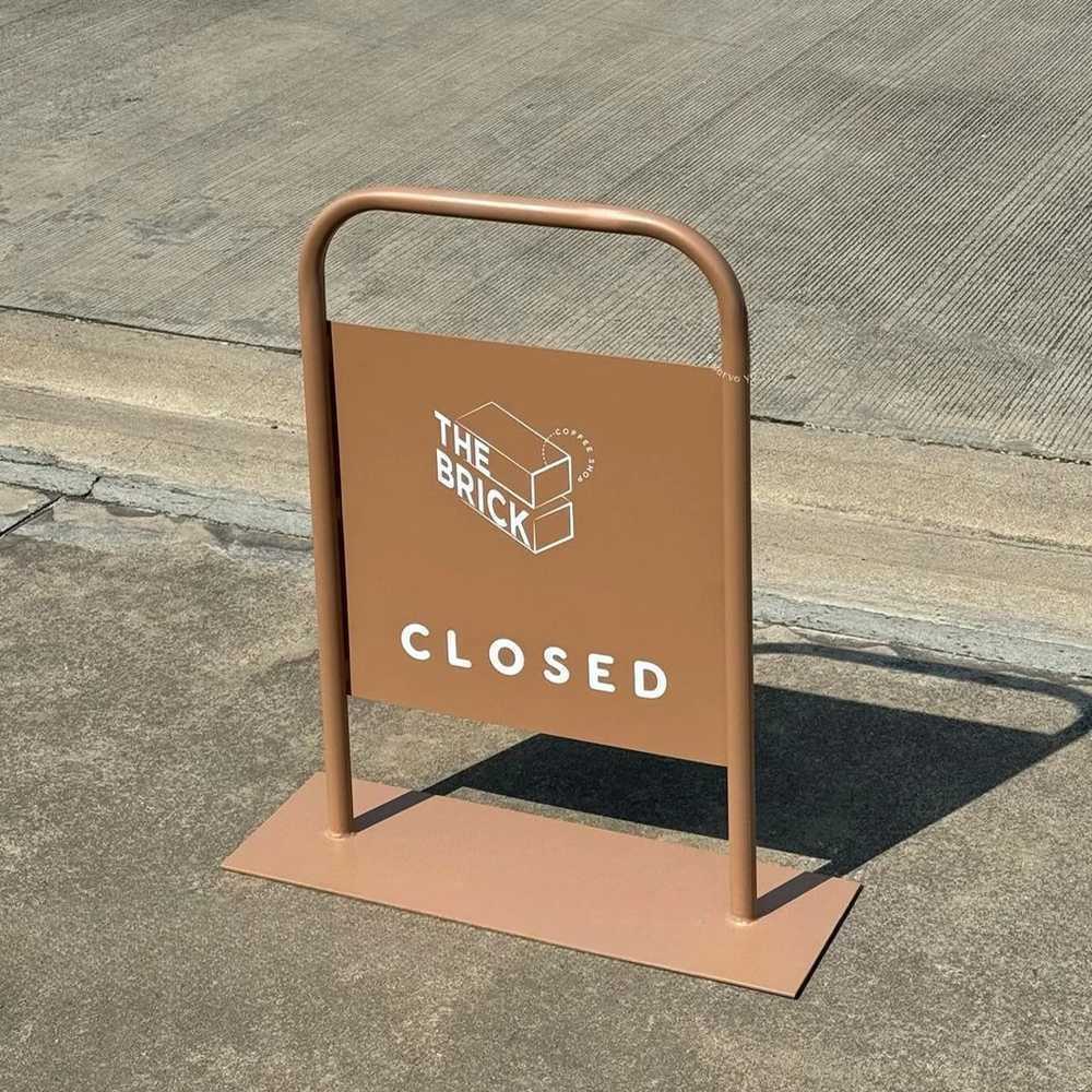 철제 입간판 소형 스텐드 입구 스틸 실외 메탈 배너 40x80cm - 상품 이미지
