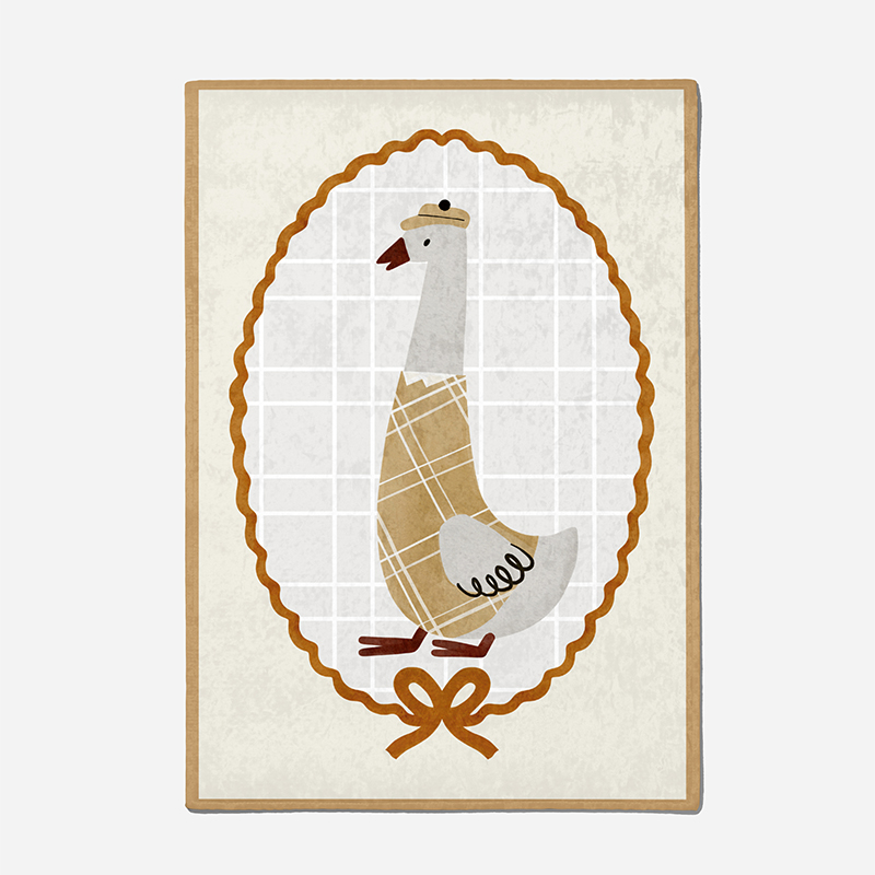 [체리앤해리] 프레임 러그 거위 동물 방수 놀이 매트 교구 여름 아이방 극세사