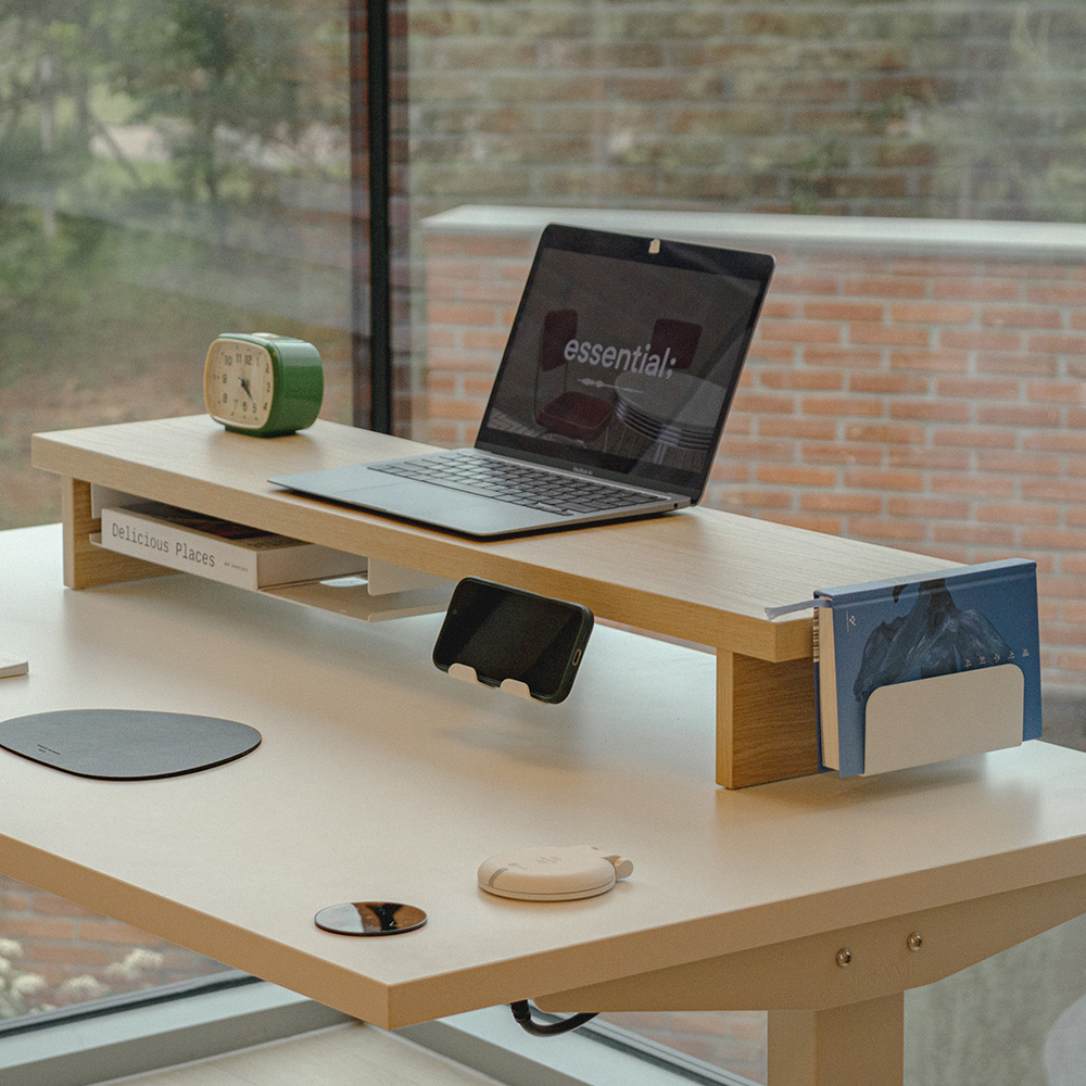 오프레임 멀티파츠 모니터받침대 듀얼 모니터 데스크 책상 선반 1000 1200 사이즈