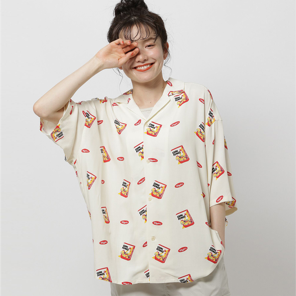 니코앤드 X 위글위글 셔츠 콜라보 아소트 패턴 크림 반팔 451751