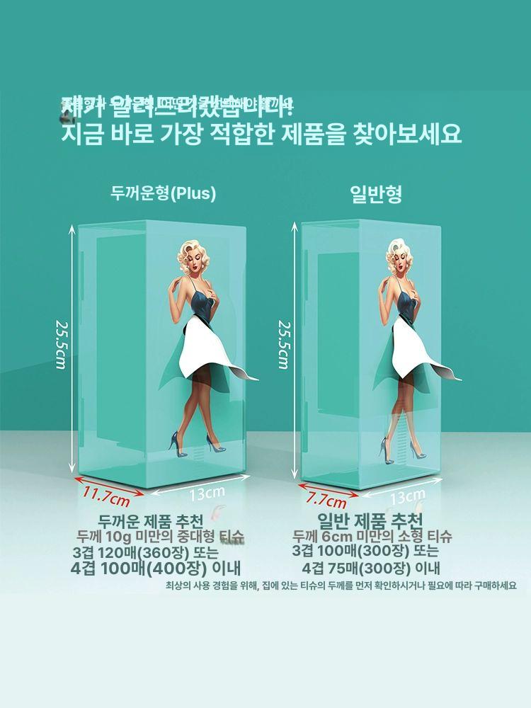 티슈케이스 마릴린먼로 화장지 박스 휴지 케이스 팝아트 디자인 모던 - 상세 이미지 3