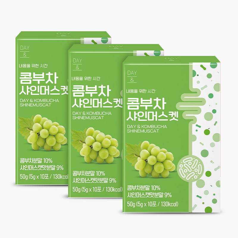 [3+1] 참앤들황토농원 데이앤 콤부차 샤인머스켓맛 5g 샤인머스켓, 10개입, 3개