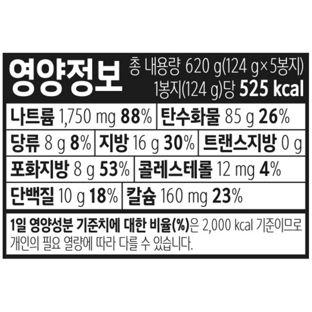 농심 오징어짬뽕 124g, 40개 멀티팩 : 요기다판다